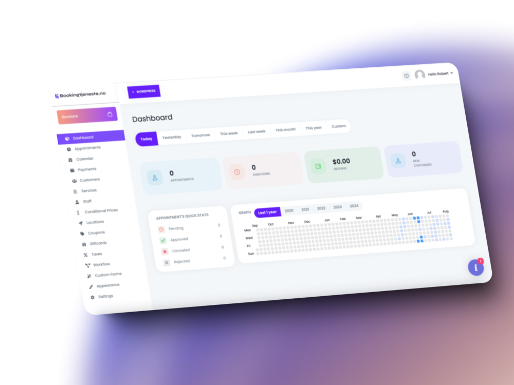 Custom CSS Admin Dashboard - Booknetic/Booknetic SaaS Add-on - Image 3